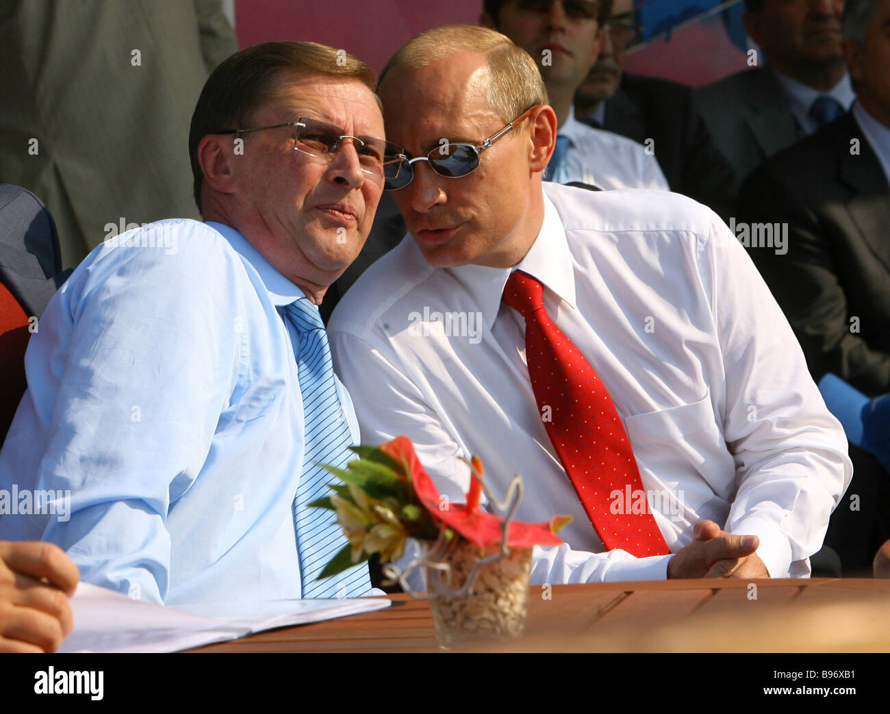 Russian First Deputy Prime Minister Sergei Ivanov left and President ...
