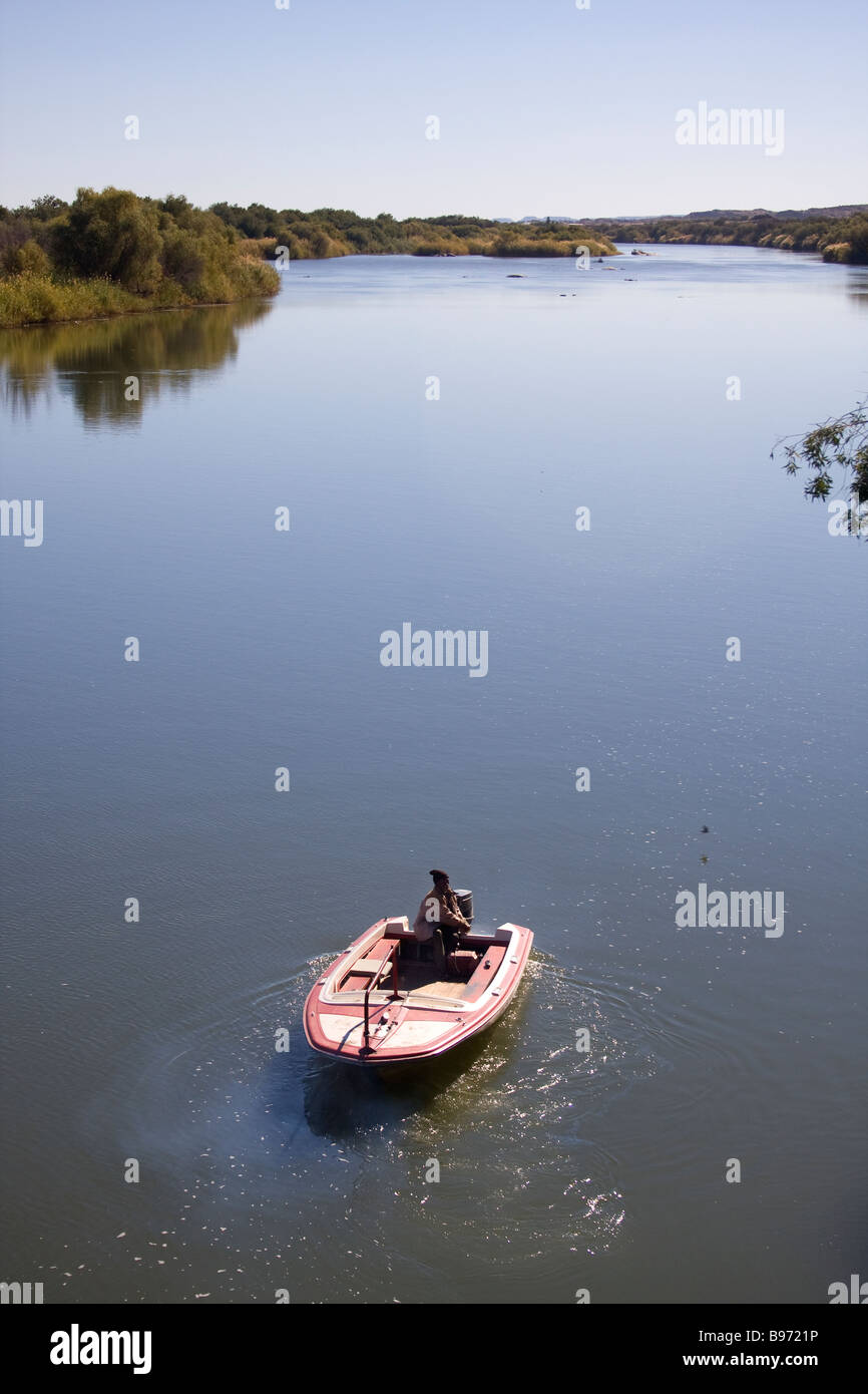 Northern Cape Rivers A boat on the Orange River in South Africa's Northern Cape Province ...
