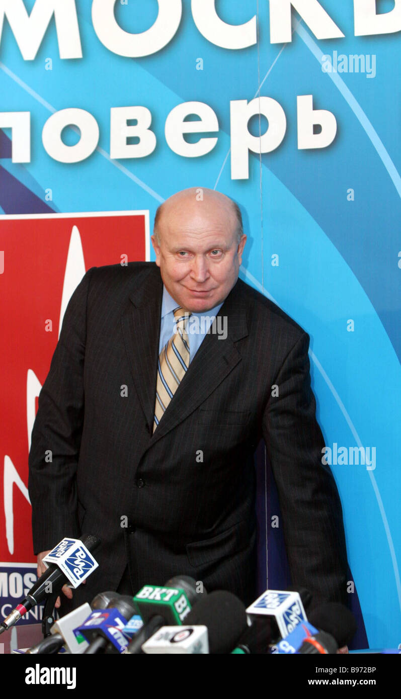 Valery Shantsev Moscow vice mayor chairman of Moscow 2012 bidding committee  to host XXX Olympic Games 2012 in the Russian Stock Photo - Alamy