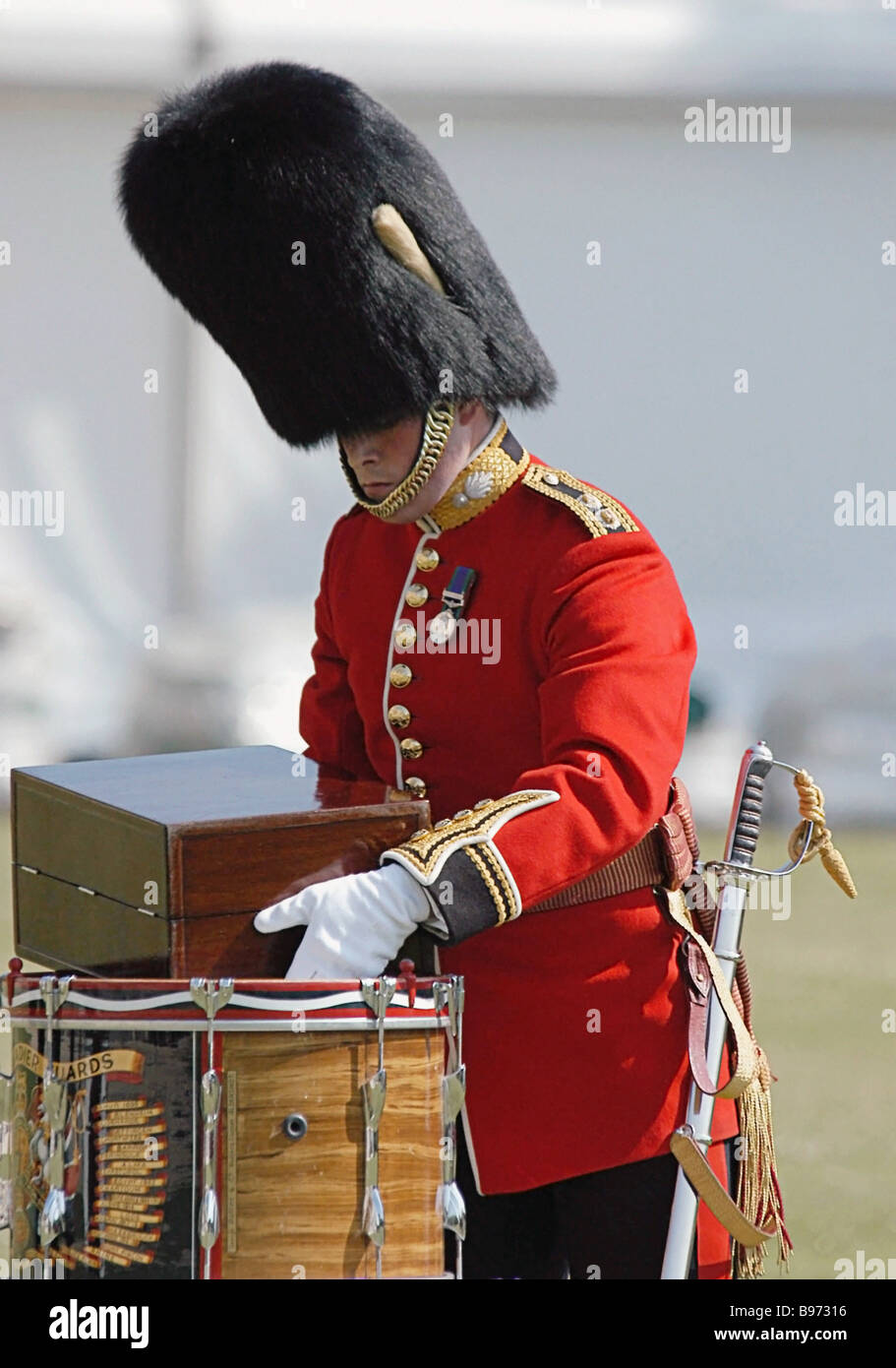 British Royal Guard before ceremony of presenting the banner of the