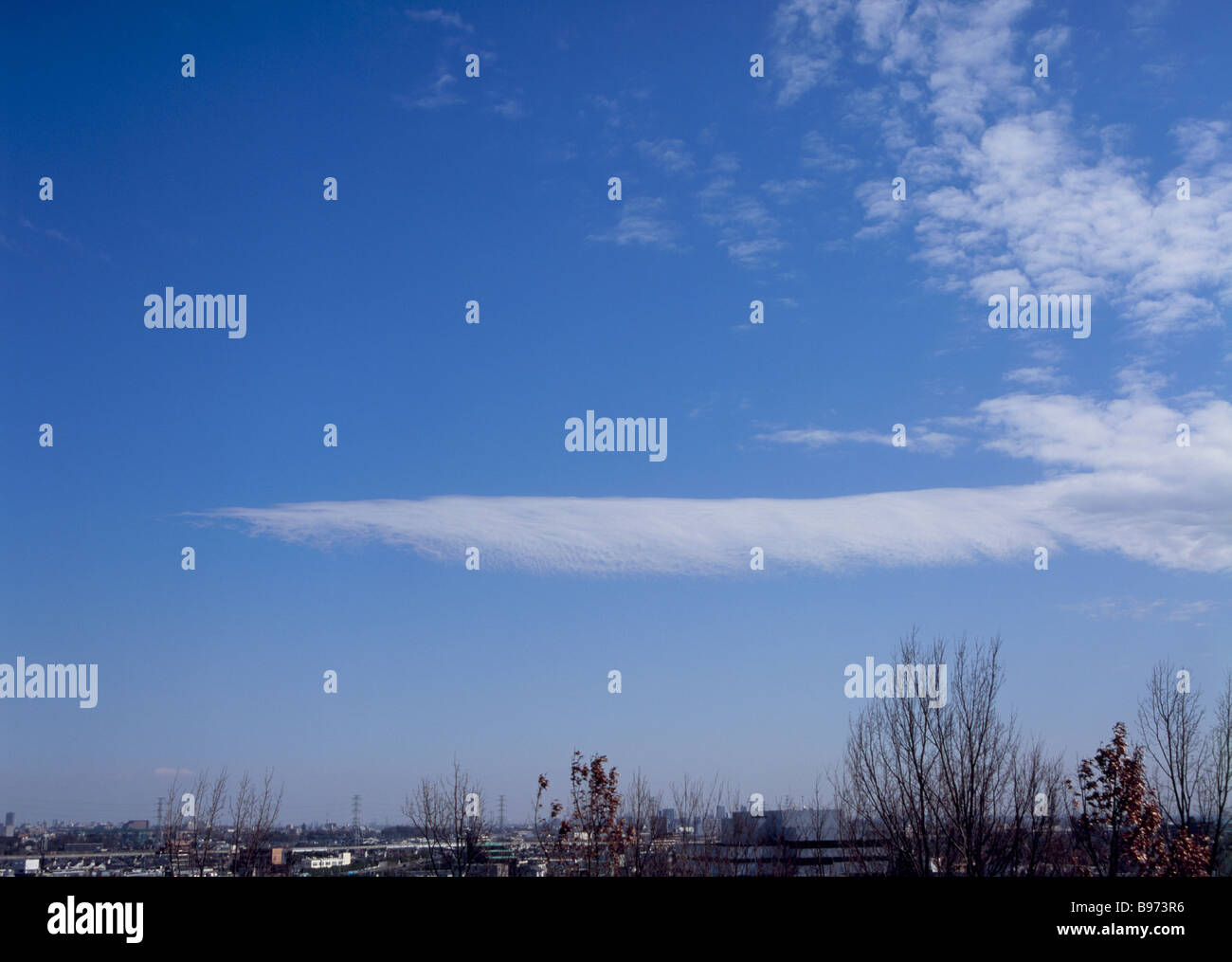 Cirrocumulus and altocumulus clouds Stock Photo