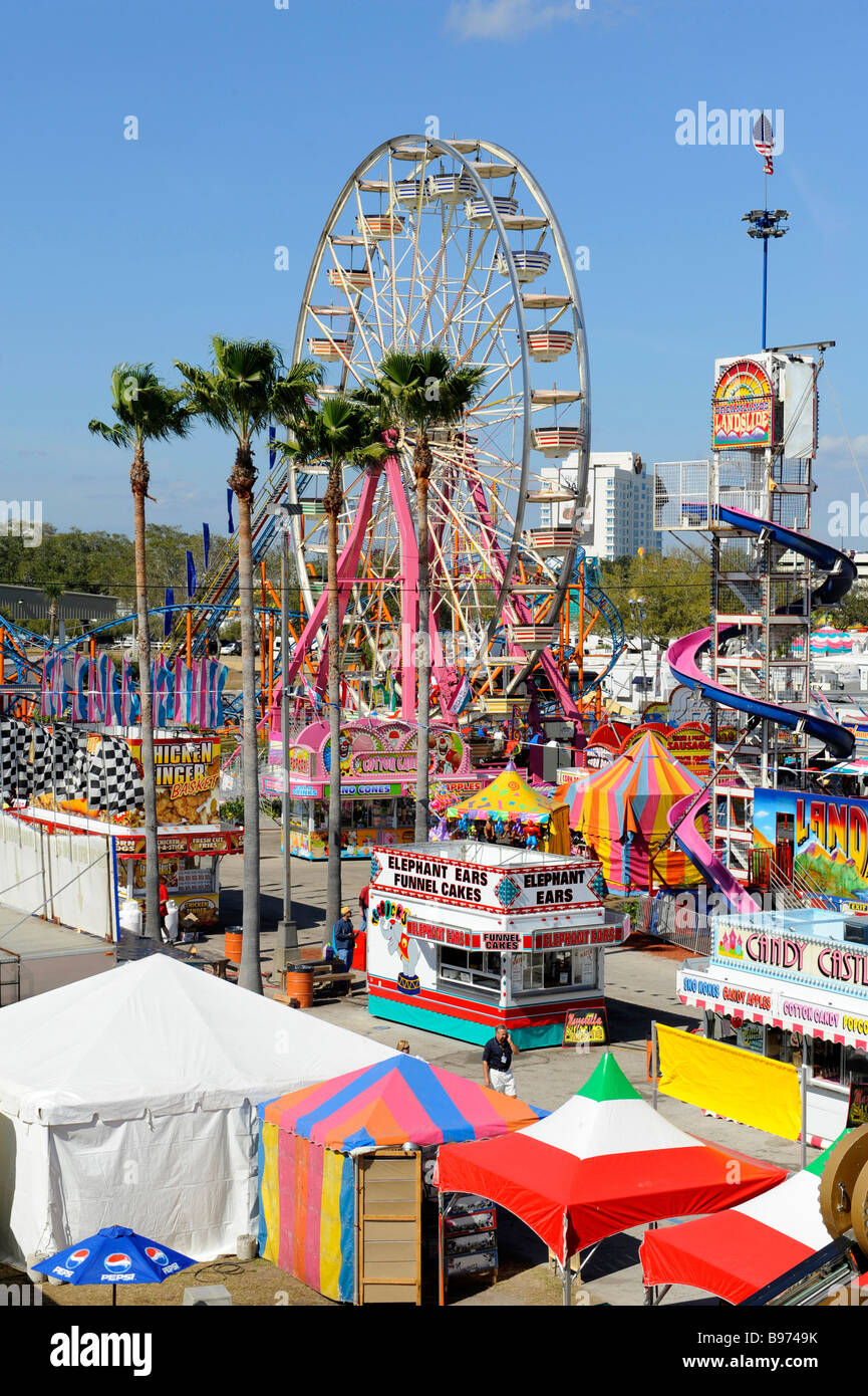 Midway at Florida State Fairgrounds Tampa Stock Photo