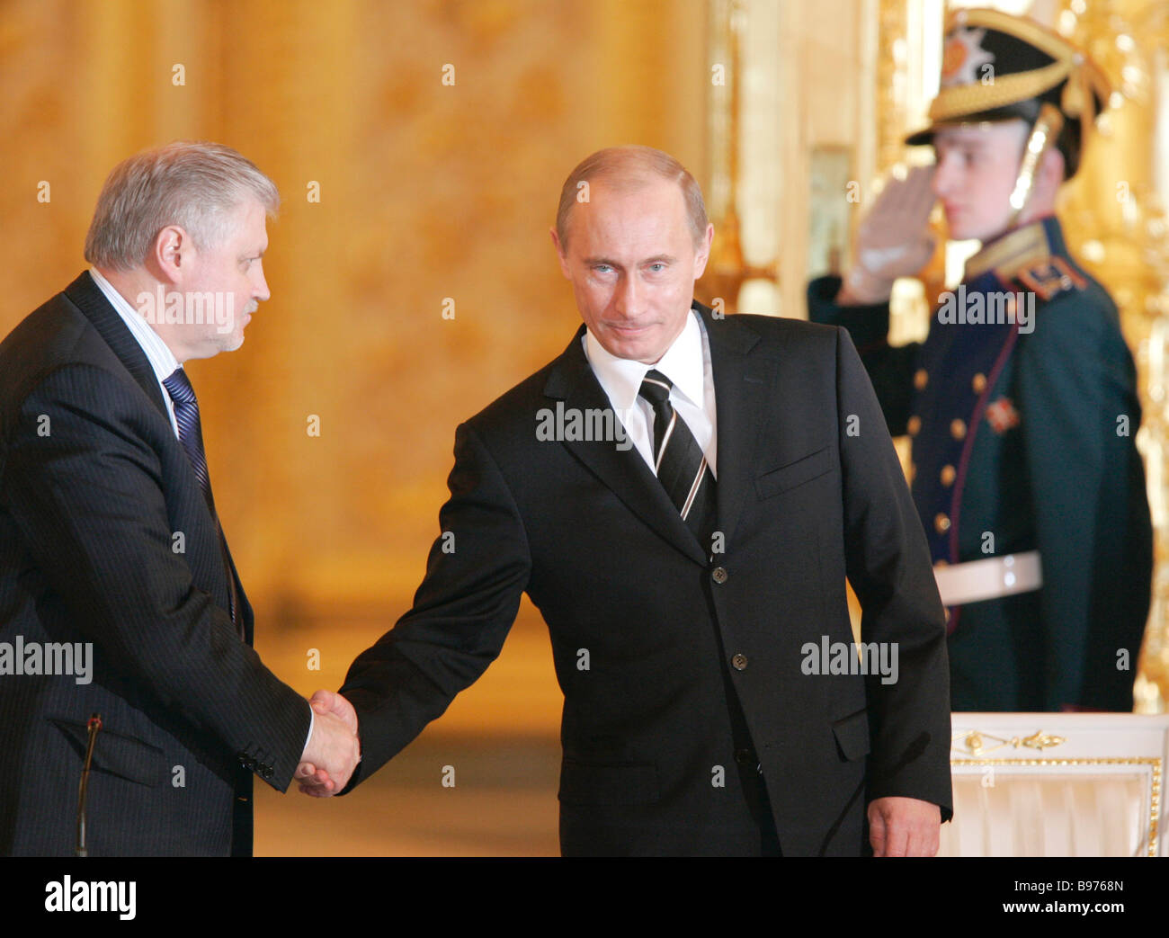 Federation Council Speaker Sergey Mironov left and President Vladimir