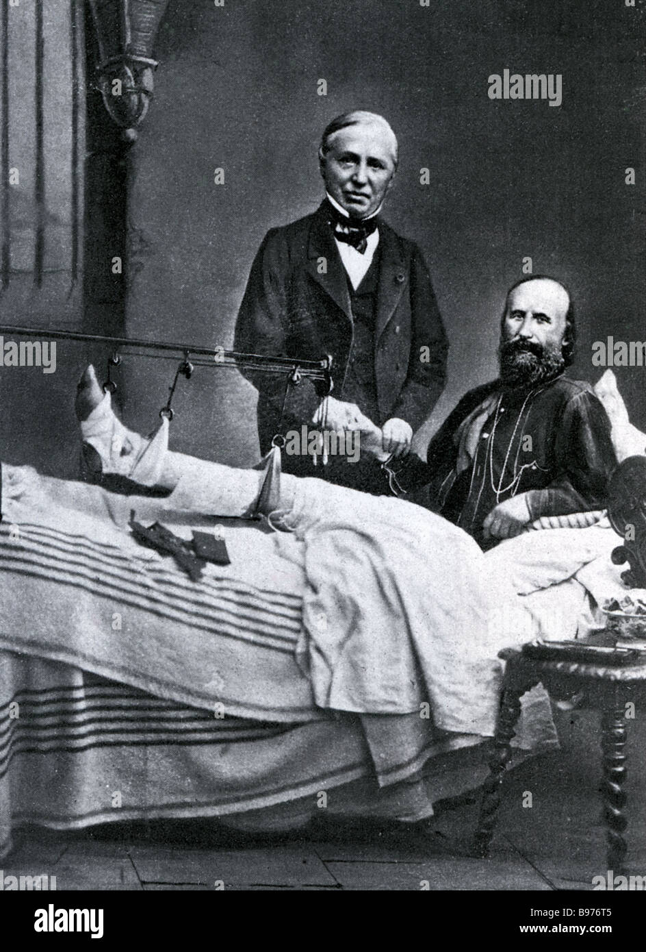 GIUSEPPE GARIBALDI Italian soldier being treated by Dr Francois Nelaton after offering his services to the French Army in 1870 Stock Photo