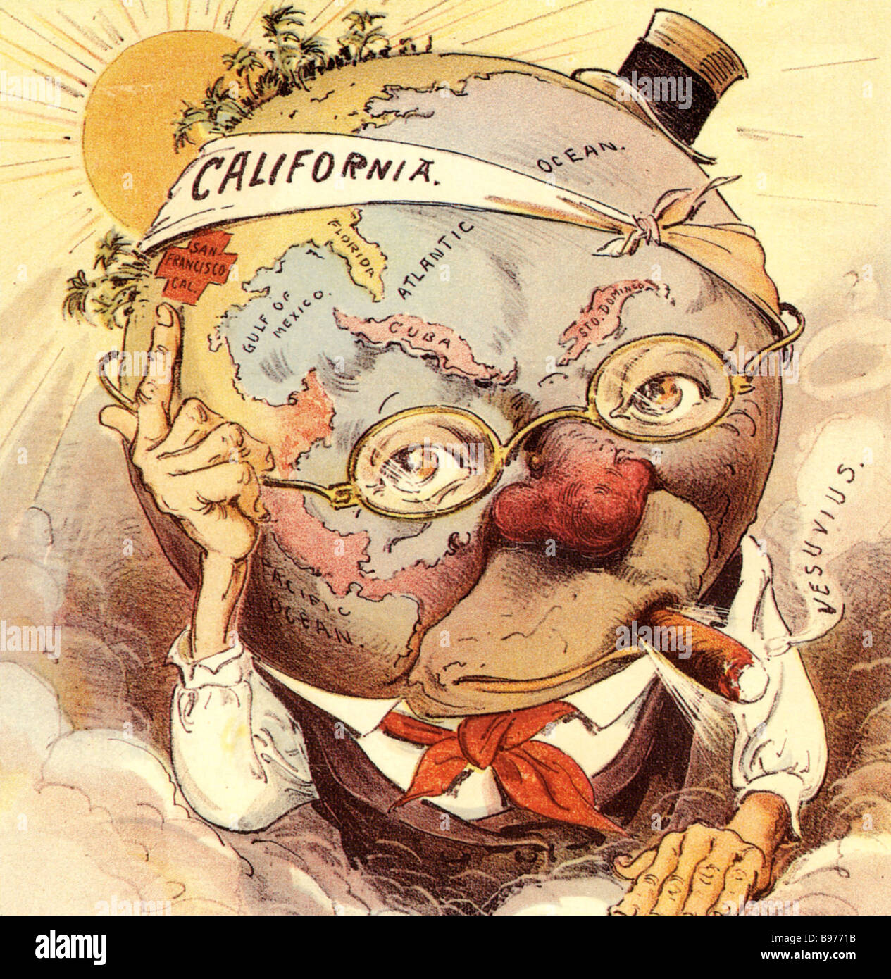 SAN FRANCISCO EARTHQUAKE in April 1906. An optimistic American cartoon  making light of the event Stock Photo - Alamy