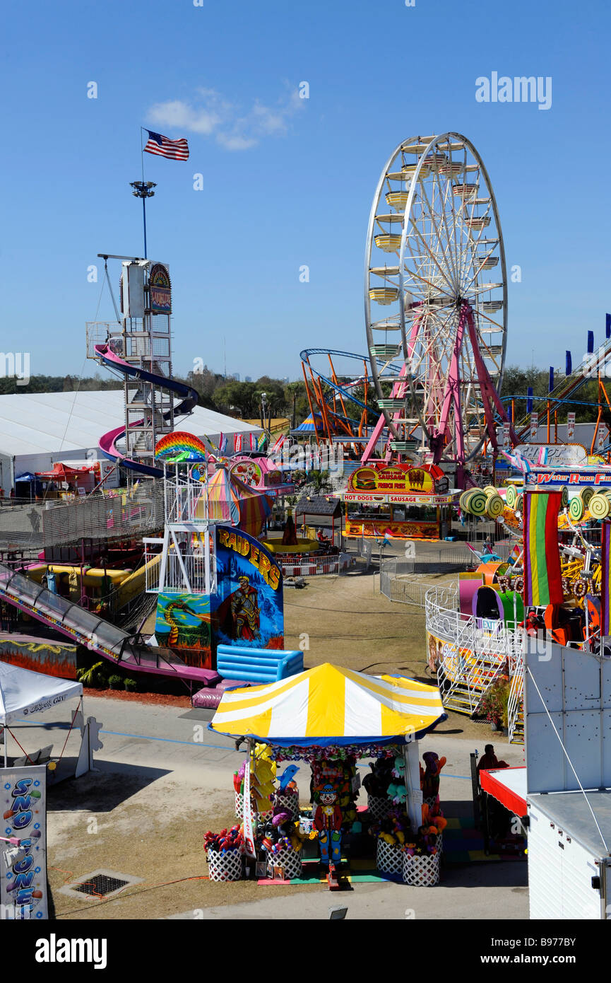 Midway at Florida State Fairgrounds Tampa Stock Photo