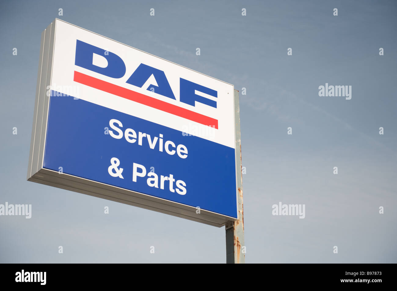 DAF auto spares service and parts, company sign, UK Stock Photo