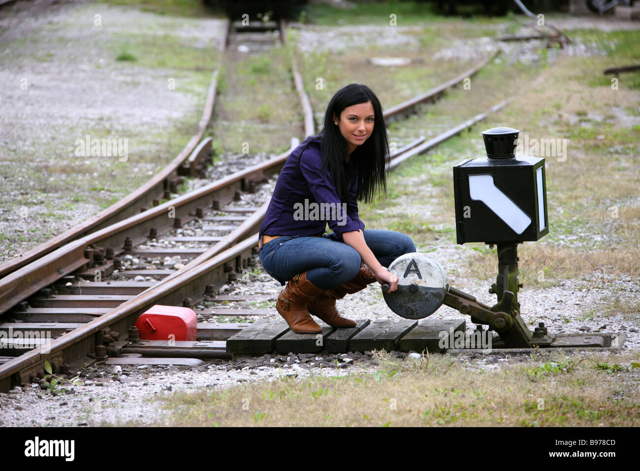 Young woman and switch Stock Photo Alamy
