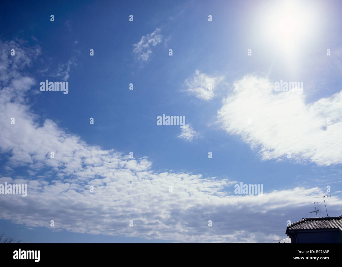 Cirrocumulus and floccus clouds Stock Photo