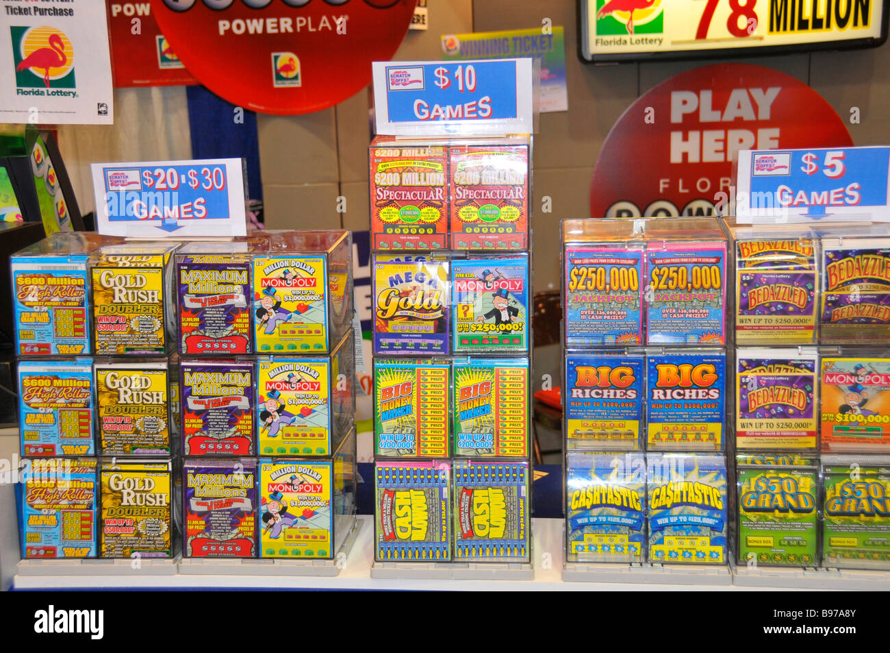 Florida Lottery Tickets Display at Florida State Fairgrounds Tampa Stock  Photo - Alamy