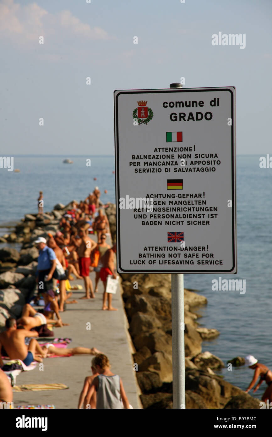 Italy, Grado, beach Stock Photo Alamy