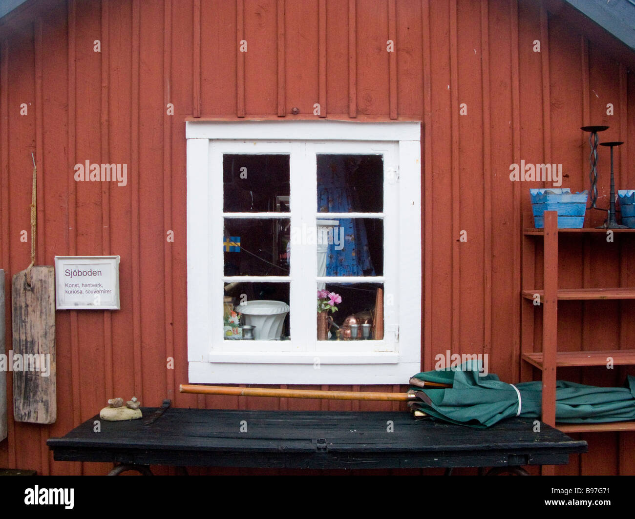 Window of a turistshop in Byxelkrok, Oland Sweden Stock Photo