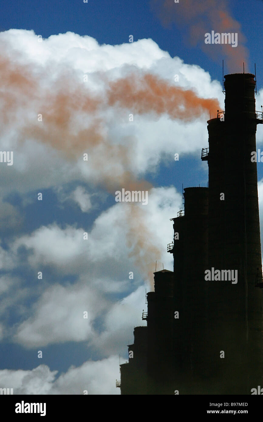 Open hearth furnace chineys Cherepovets metallurgical works Severstal