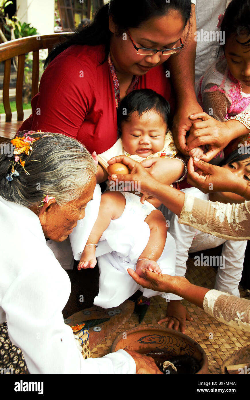 The celebration and blessing ritual when Balinese baby has 3 months old(105  days as Balinese calender),Ubud,Bali,Indonesia Stock Photo - Alamy