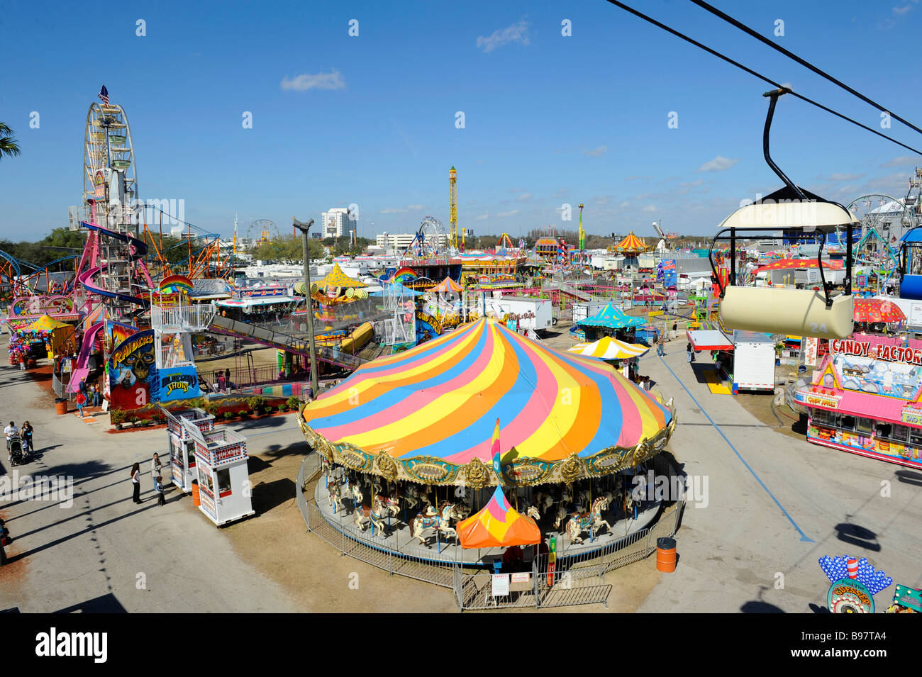 Midway at Florida State Fairgrounds Tampa fair Stock Photo