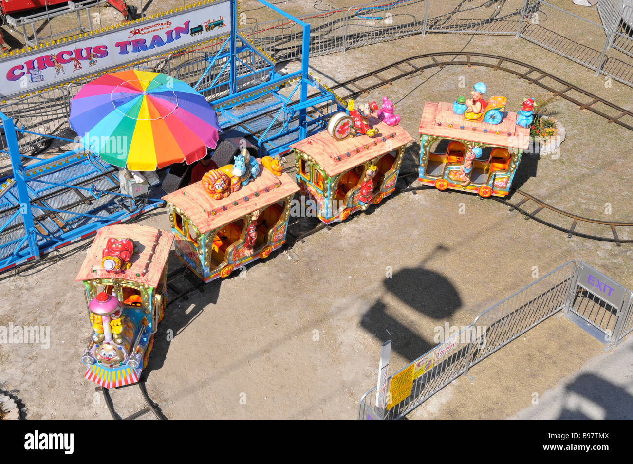 Children Ride on Midway at Florida State Fairgrounds Tampa Stock Photo
