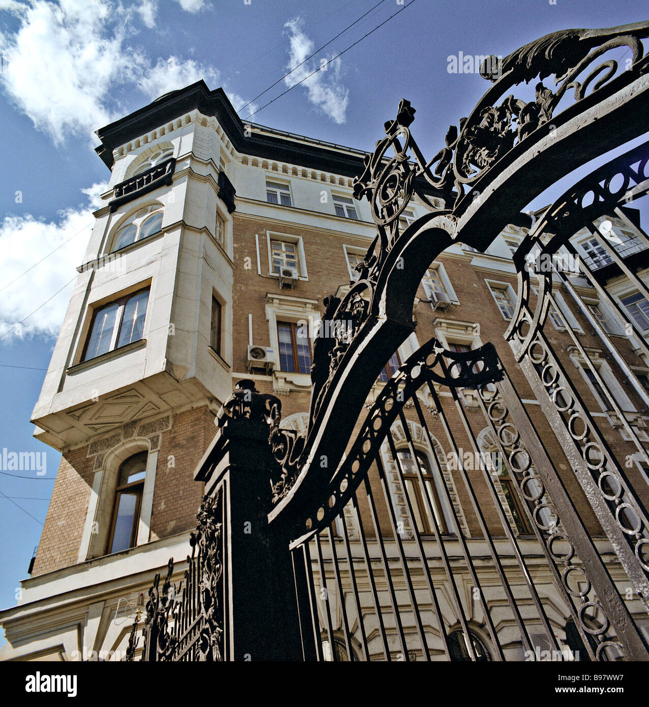 The cast iron gate in front of the Rossiya insurance company building