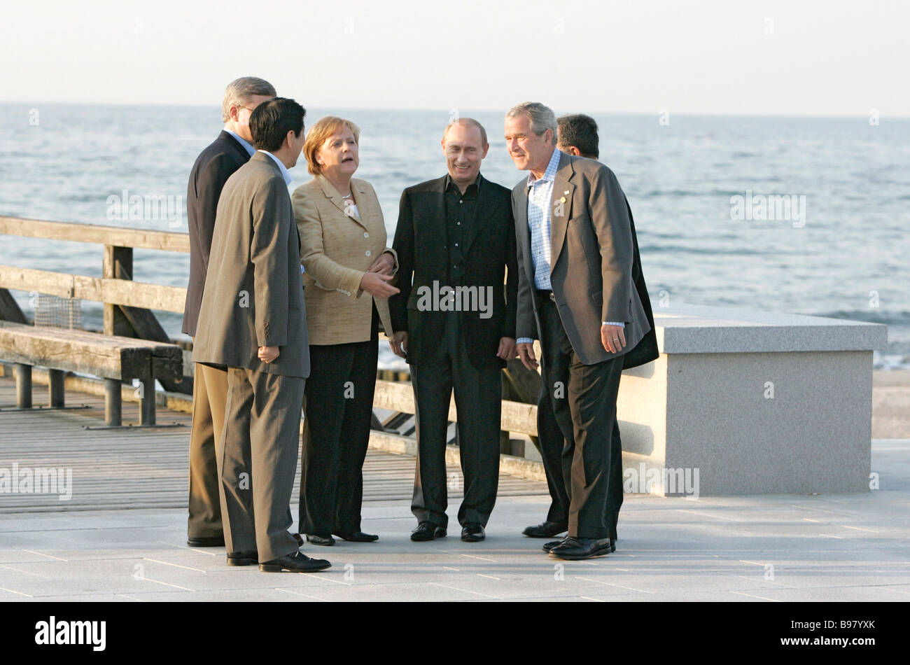 Angela Merkel And George W Bush High Resolution Stock Photography and