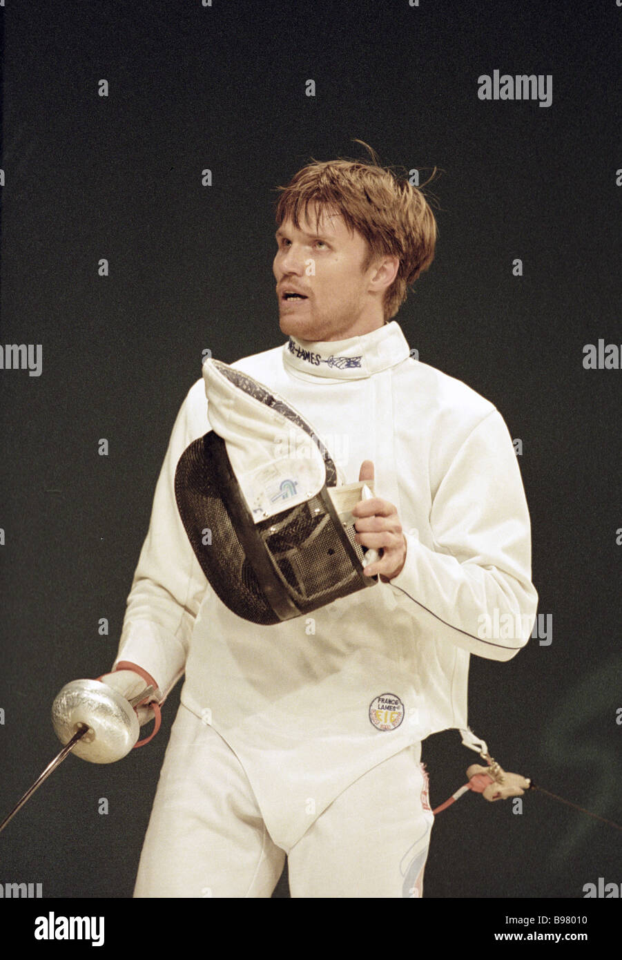 Russian sportsman Pavel Kolobkov a gold medallist in fencing at the