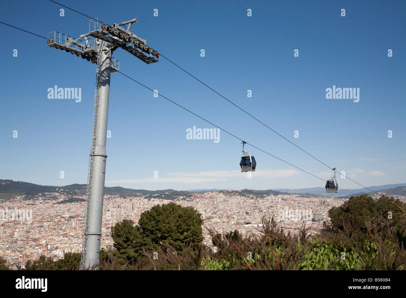 Cable Car Montjuic Barcelona Spain Stock Photo - Alamy