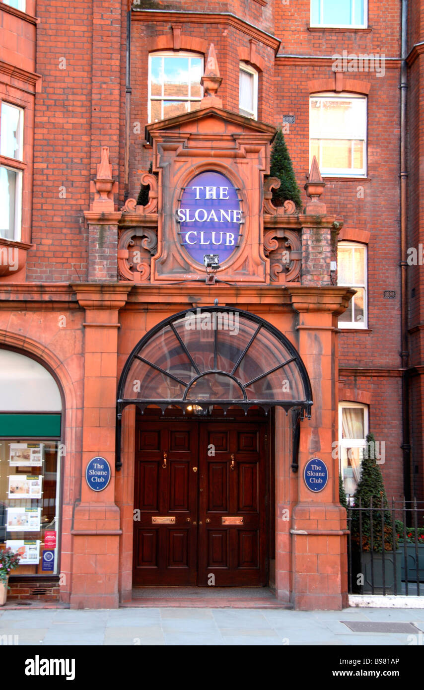The main entrance to The Sloane Club, Lower Sloane Avenue, London