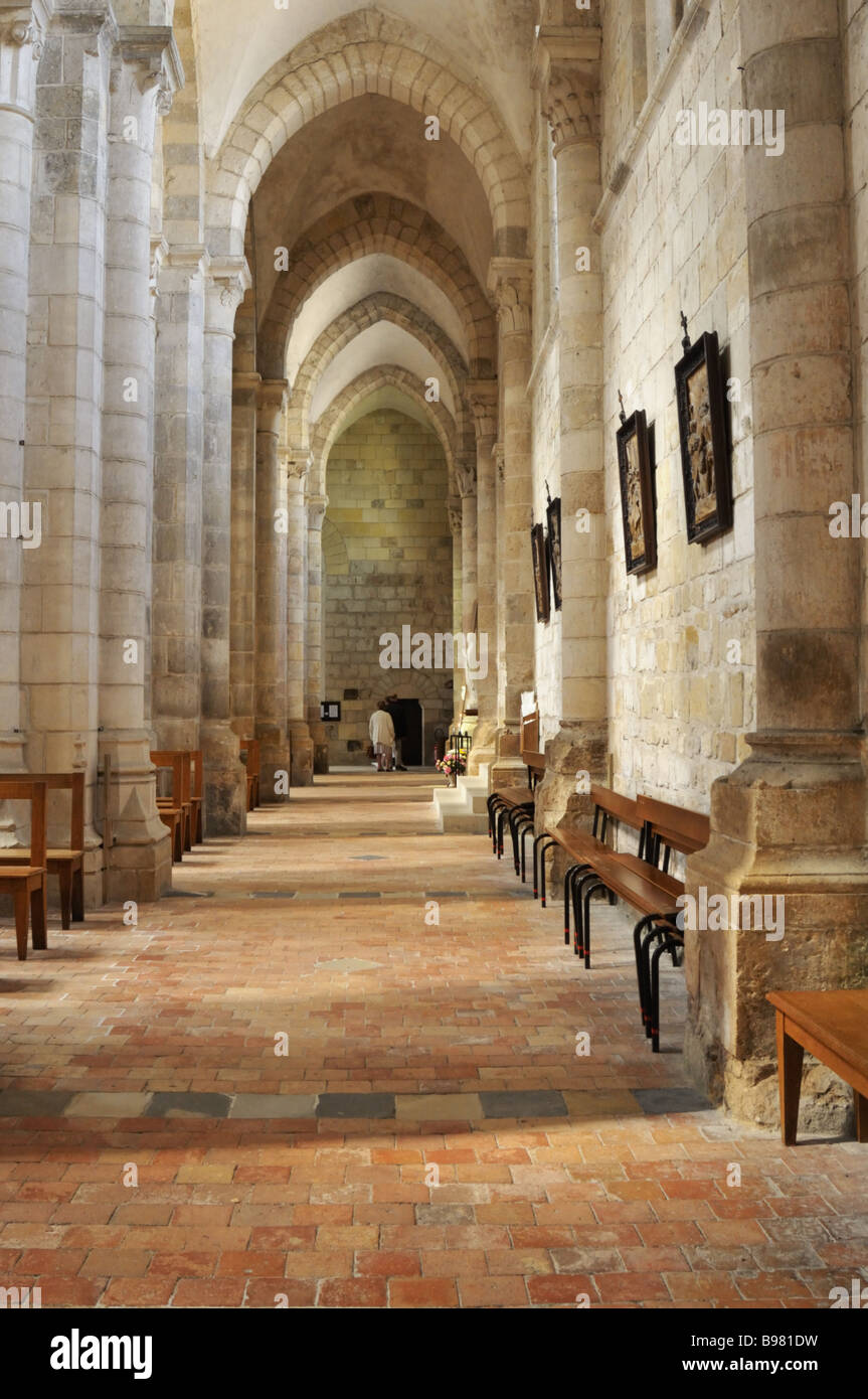 The side aisle in the Basilica of Fleury Abbey at St Benoit sur Loire France Stock Photo Alamy