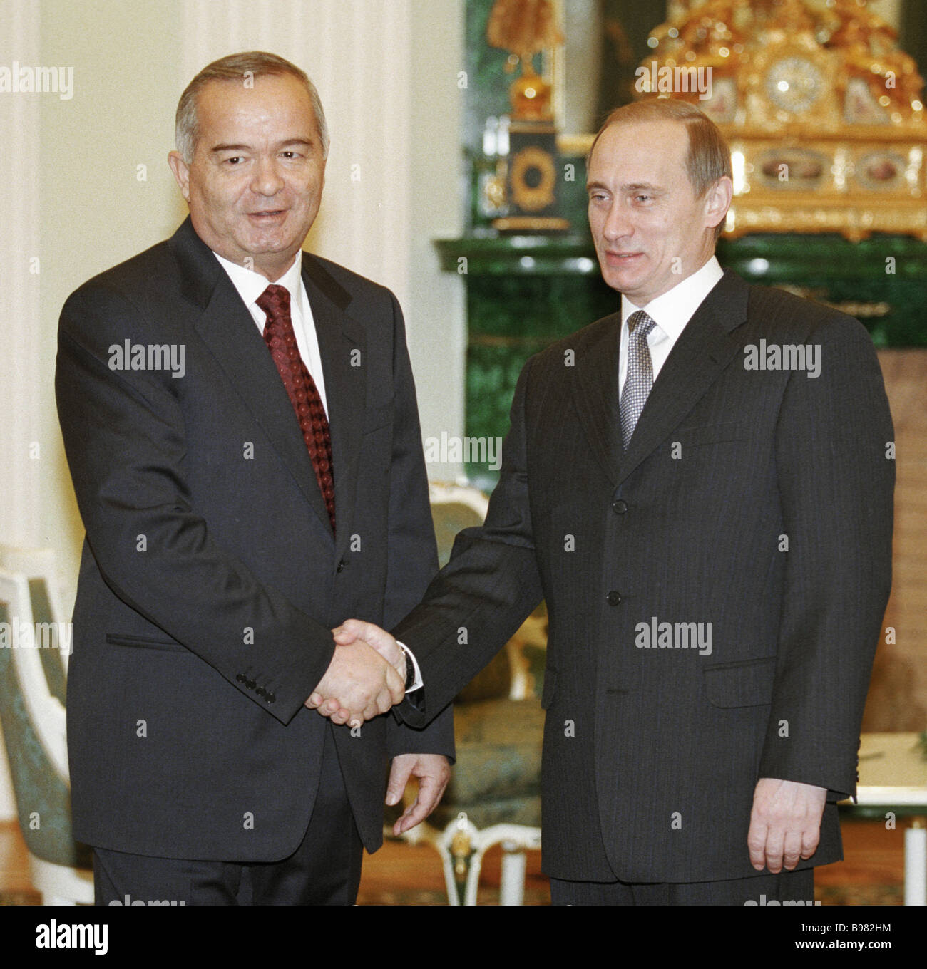 Acting Russian President Vladimir Putin Right Meets Uzbek President