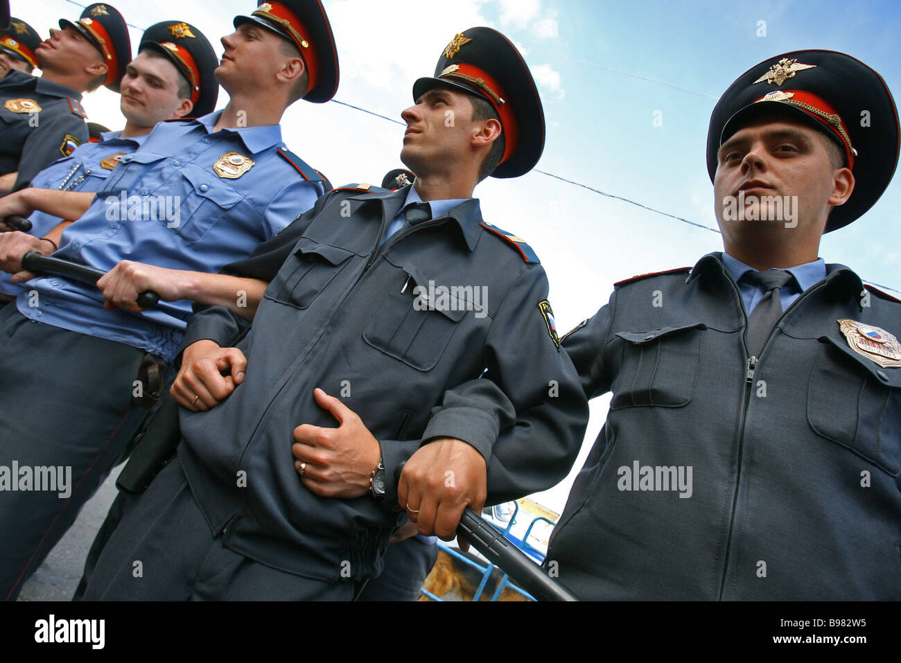 Police maintain law and order during Dissenters March on Moscow s Pushkin  Square Stock Photo - Alamy