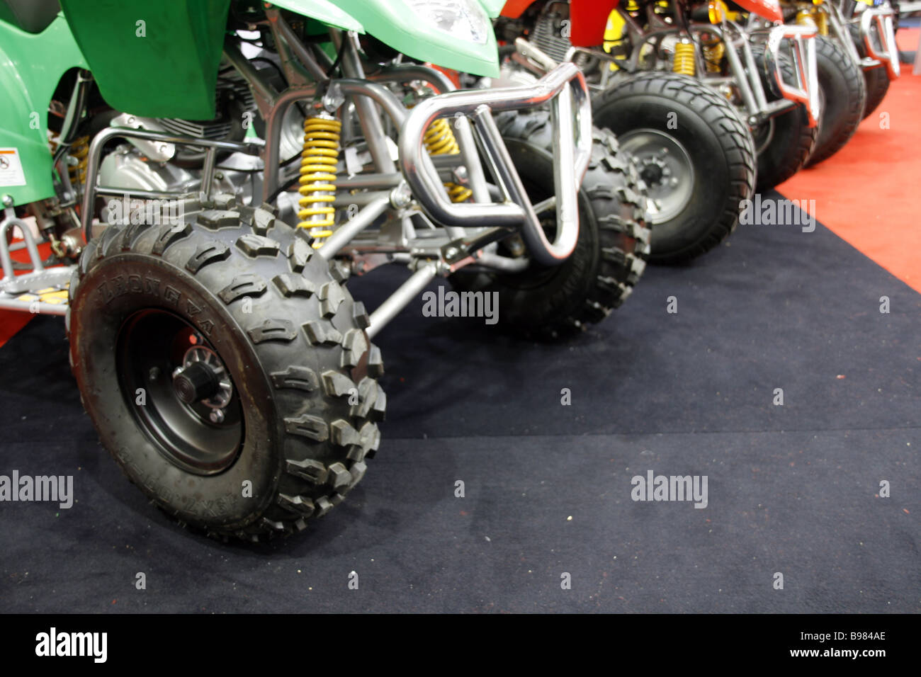 motorbikes at motor show Stock Photo