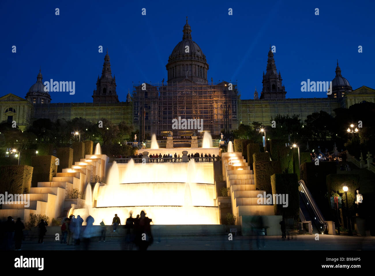 Font Magica Night Barcelona Spain Stock Photo
