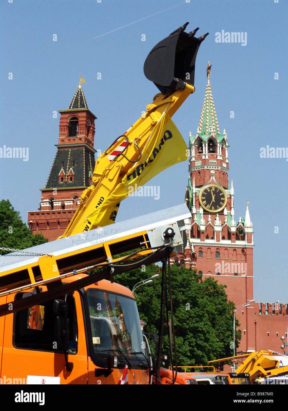 At the Dorkomexpo 2005 exhibition of road builders and utility companies running on Vasilyevsky Slope. Stock Photo