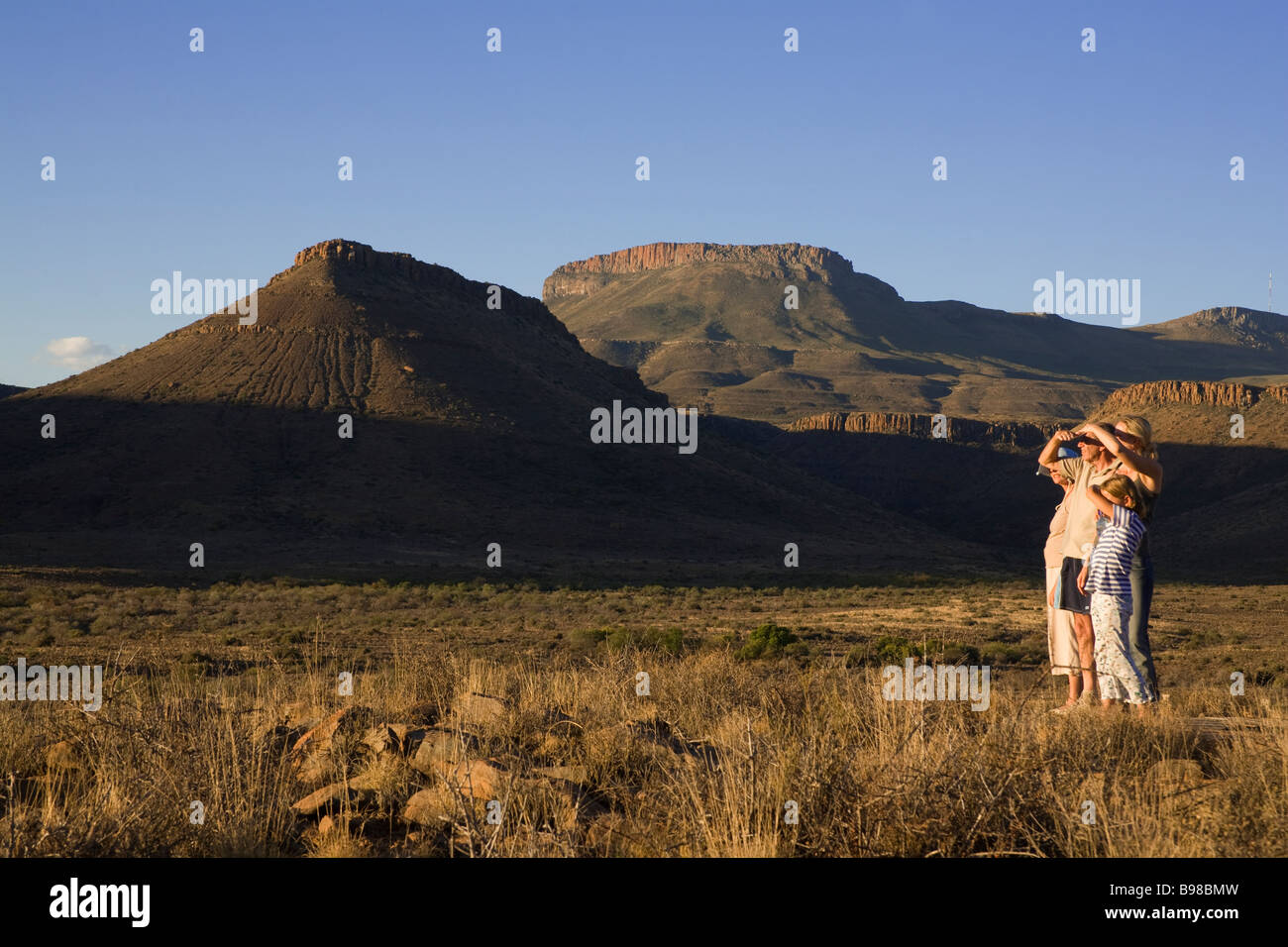 Family on holiday in Karoo National Park South Africa Stock Photo