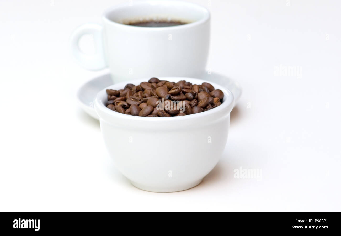 Coffee beans and espresso Stock Photo Alamy