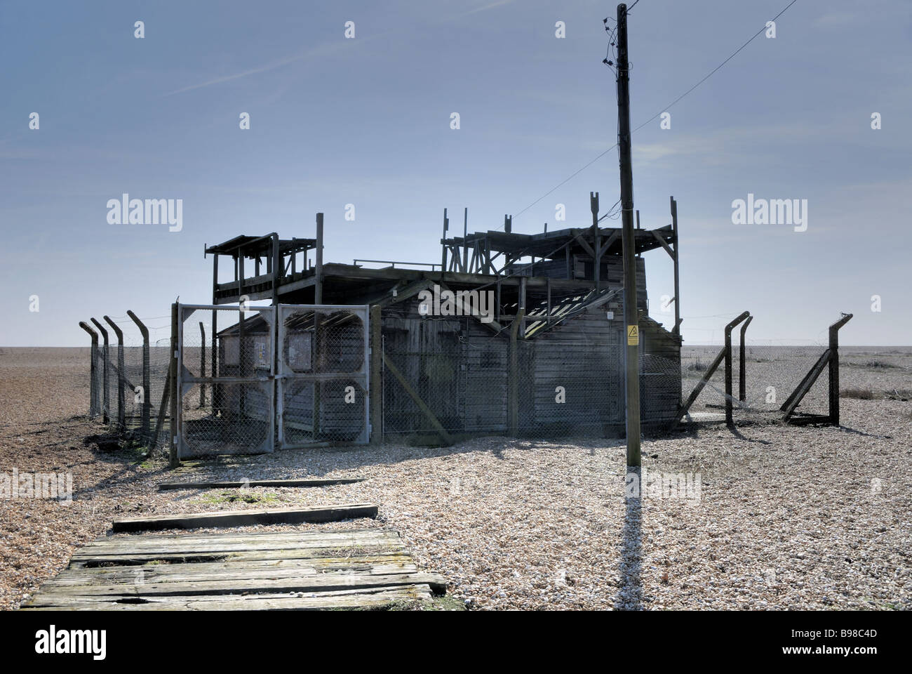 Derelict Sheds at Dungeness Stock Photo