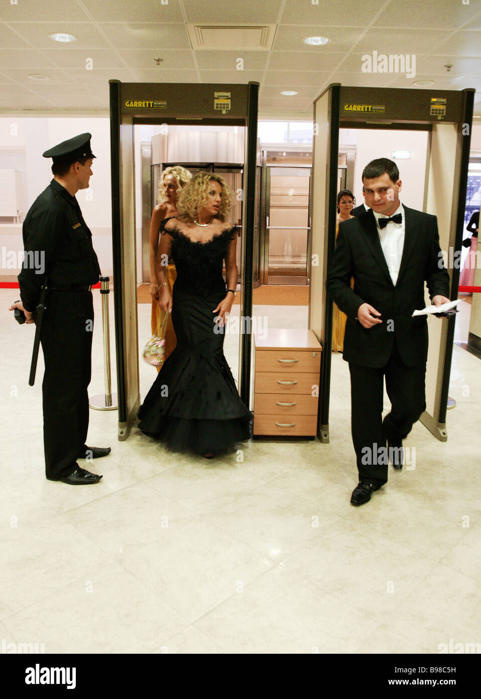 The participants of the 3rd Viennese ball in Moscow proceeding to the Manege Central Hall Stock Photo