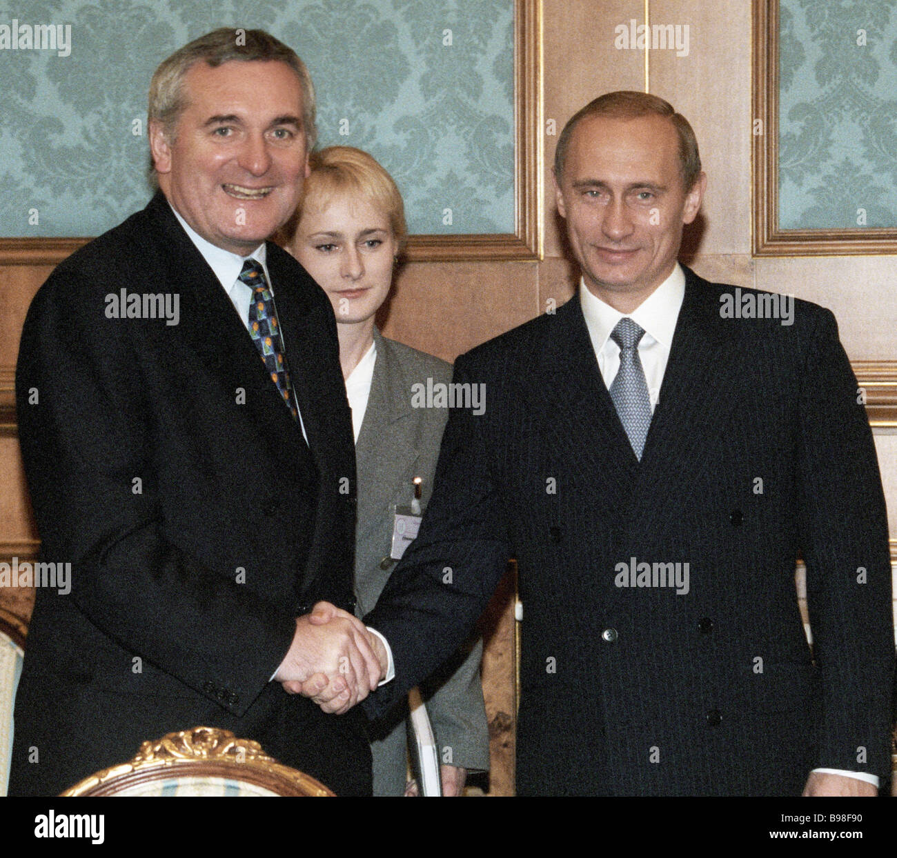 Russian Prime Minister Vladimir Putin Right Meeting Irish Prime ...