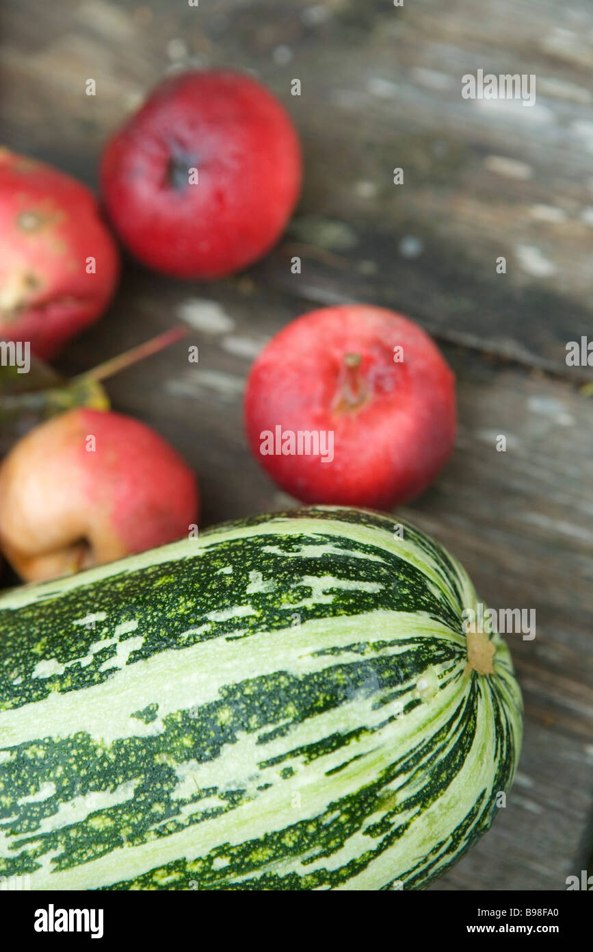 Marrow squash and apples Stock Photo