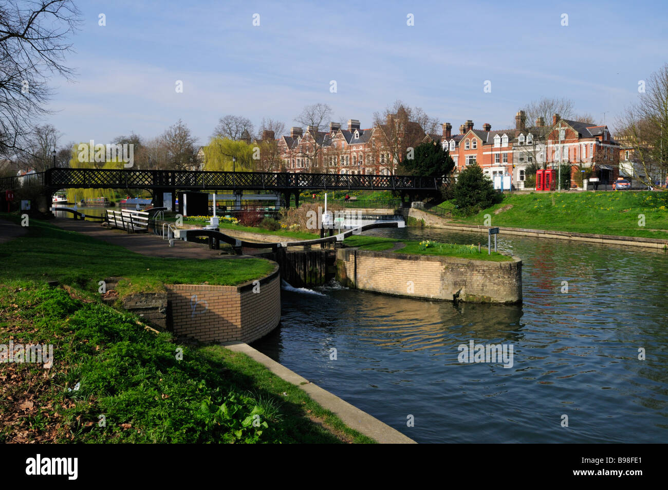 Jesus Lock on the River Cam Chesterton Cambridge England UK Stock Photo