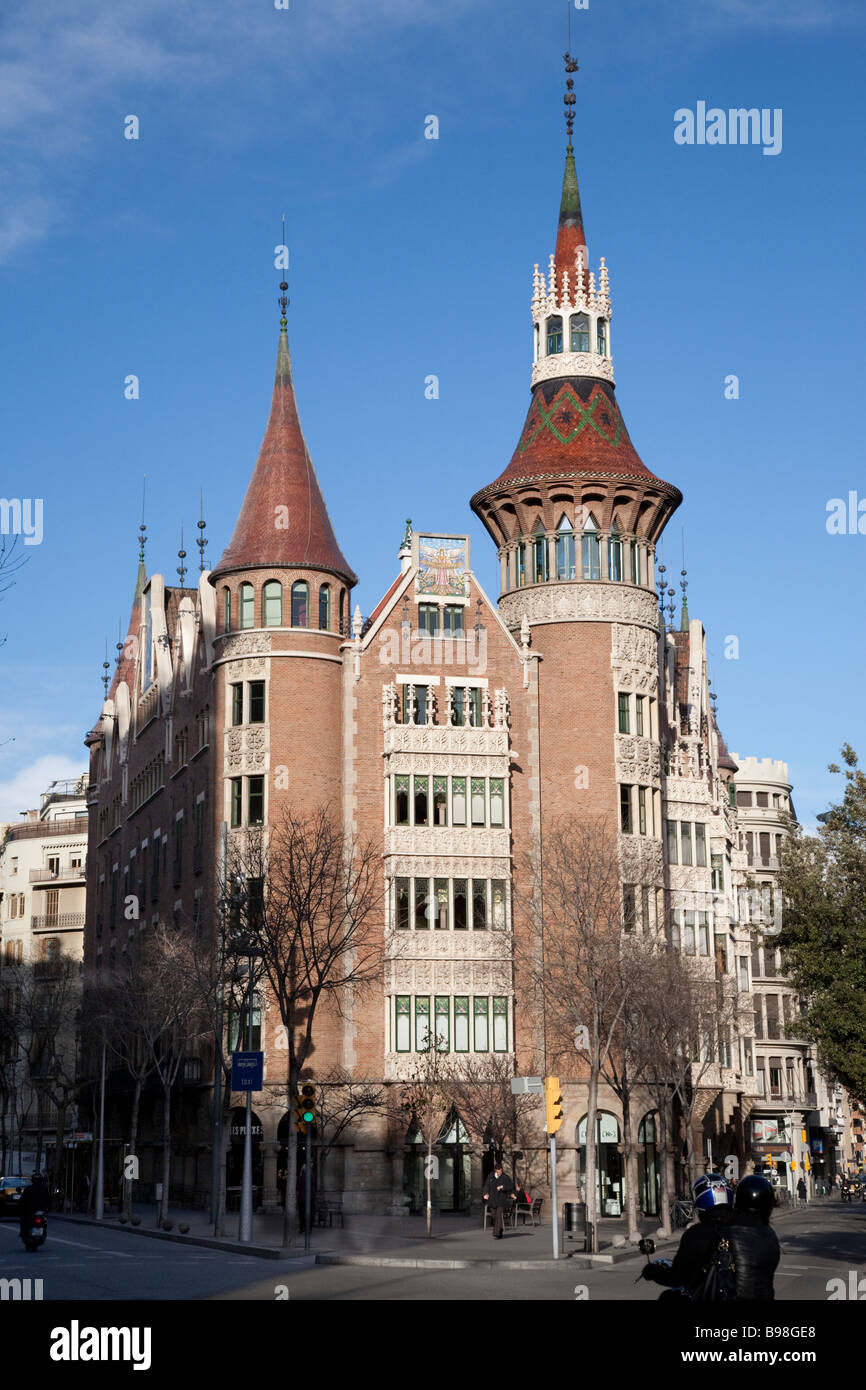 Casa Terrades by Puig i Cadafalch, 1905, Modernisme Architecture in Barcelona Spain Stock Photo