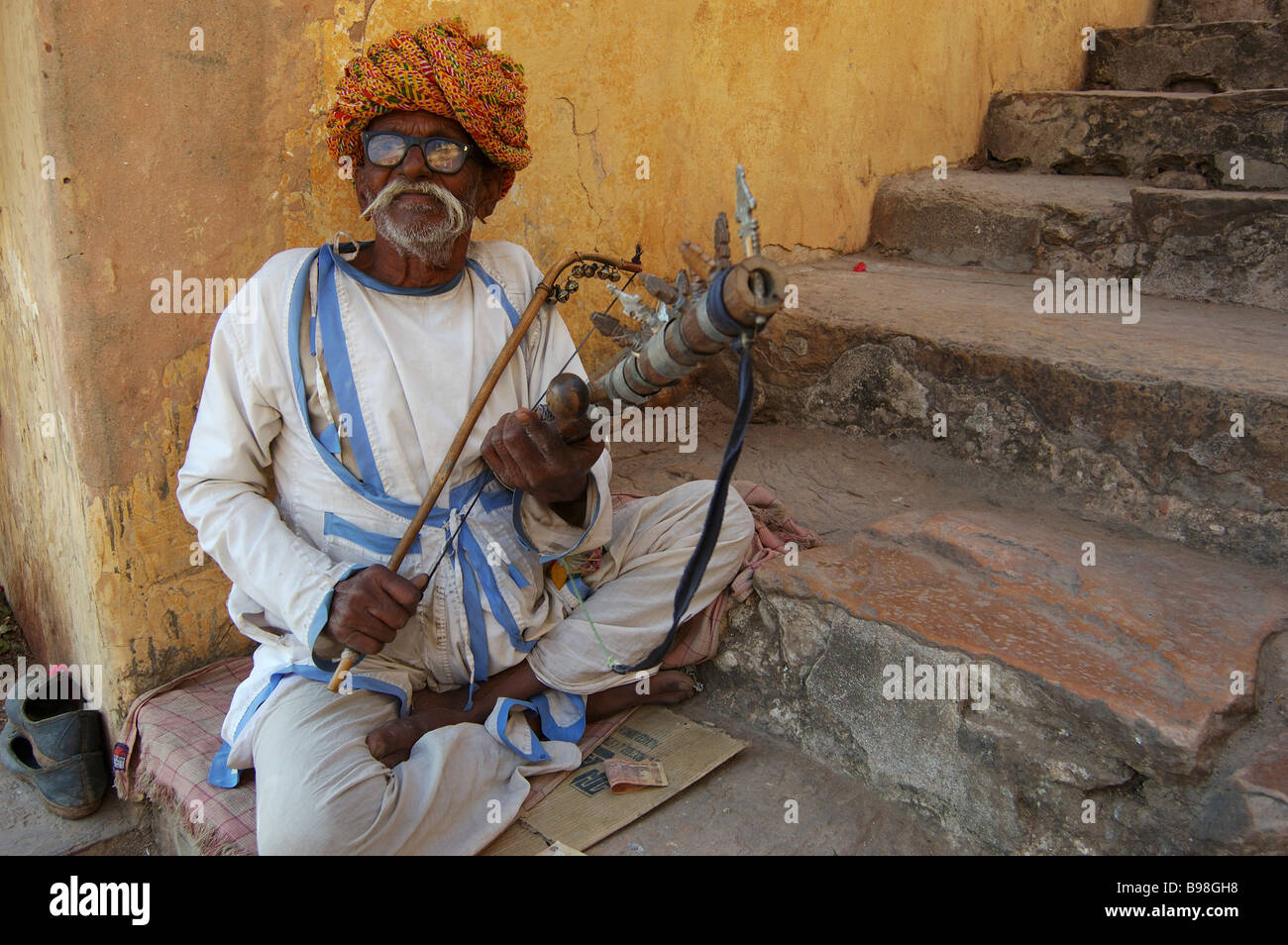 Male sitar stone steps ancient architecture traditional distinctive
