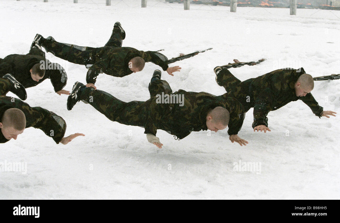 Vityaz special operations unit soldiers in a demonstration drill