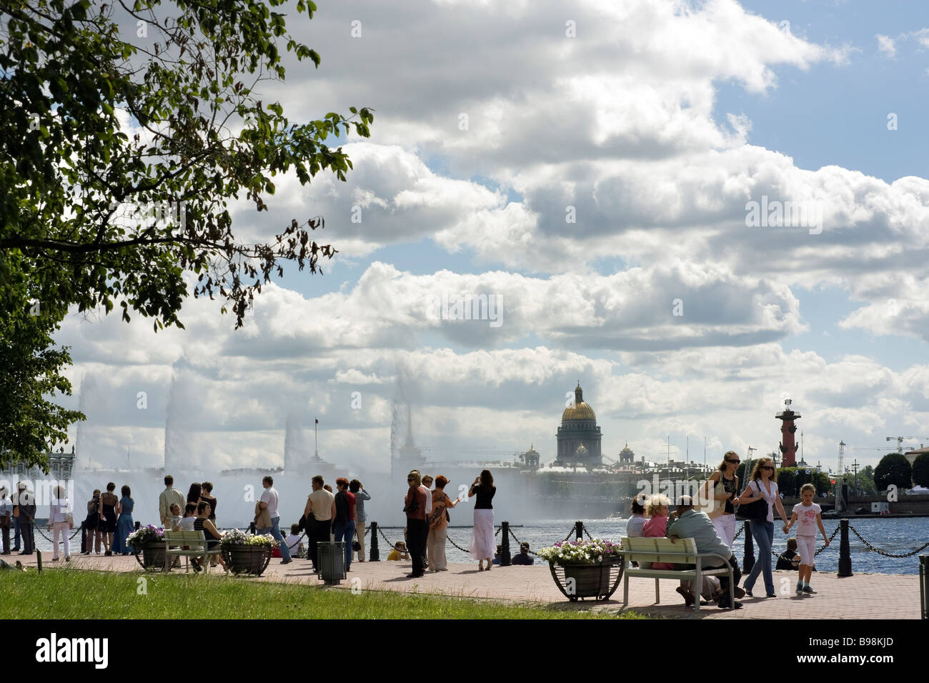 Embankment of Neva river St Petersburg Russia Stock Photo