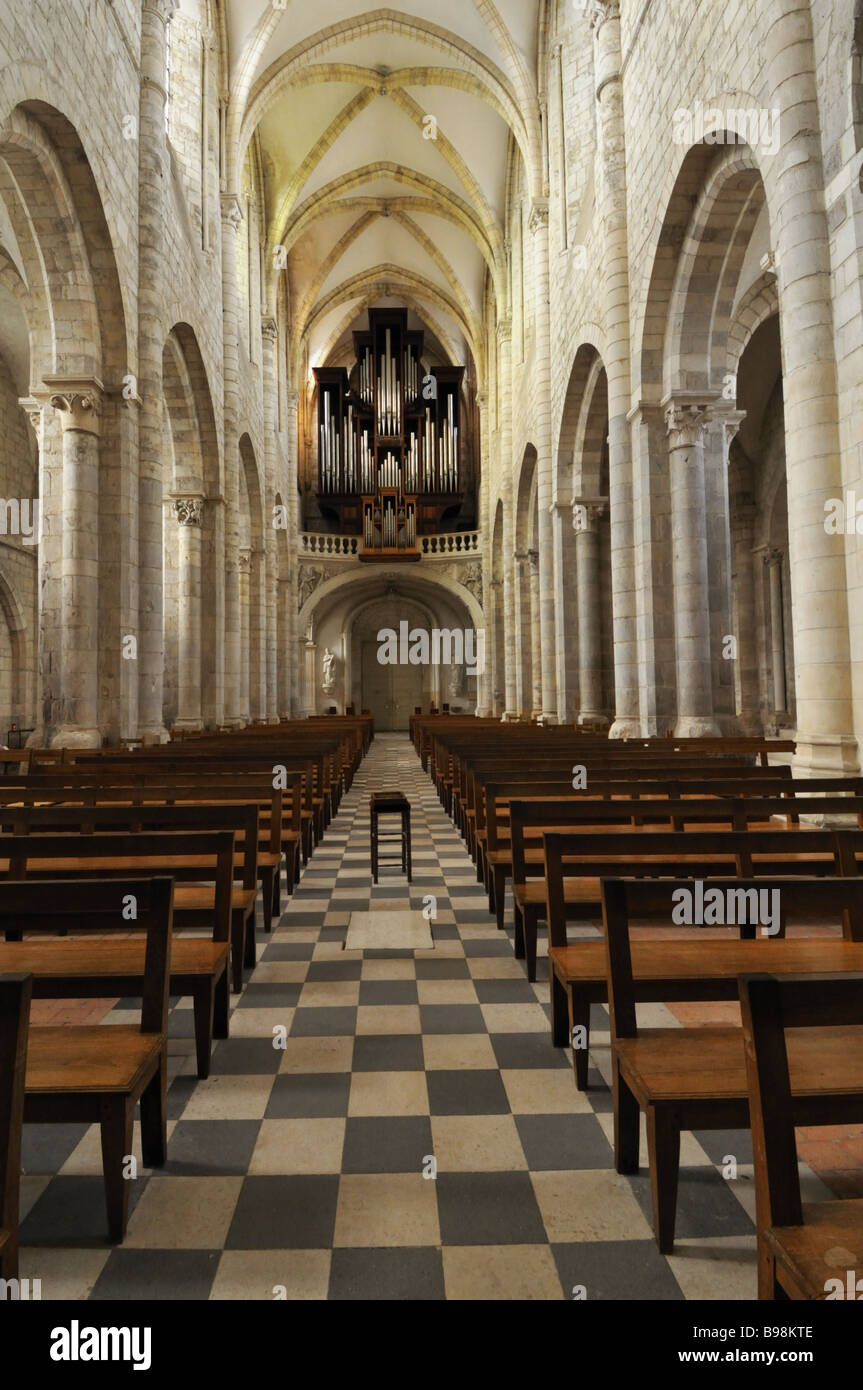 The nave of the basilica of Fleury Abbey at St Benoit sur Loire France Stock Photo Alamy