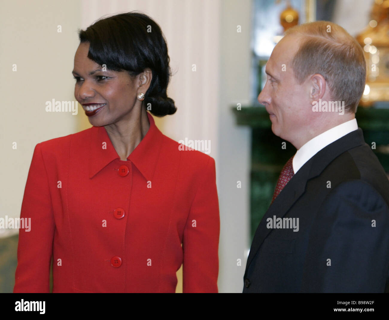 Russian President Vladimir Putin and US Secretary of State Condoleezza ...