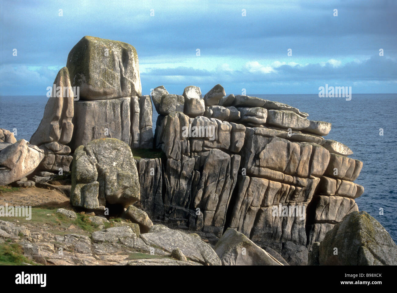 Granite outcrops at Inner Head Peninnis Head St Marys Isles of Scilly England UK Stock Photo