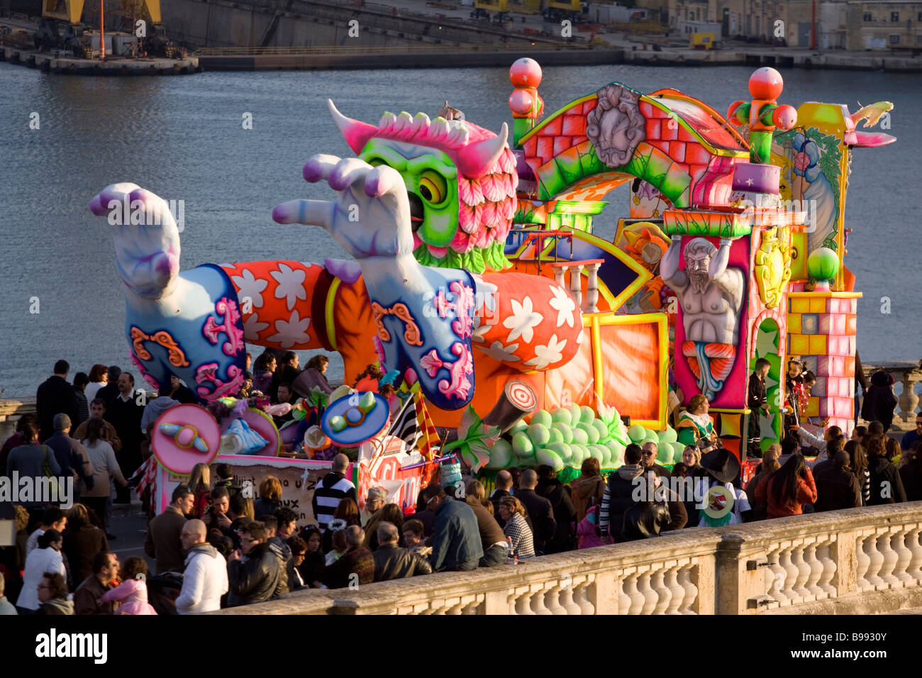 Carnival Float Valletta Malta Stock Photo Alamy