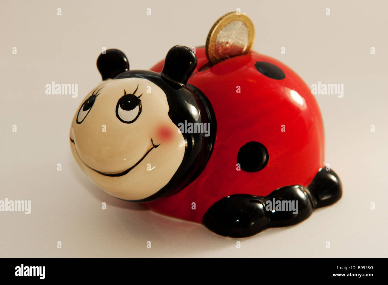 Ladybird piggy bank Stock Photo
