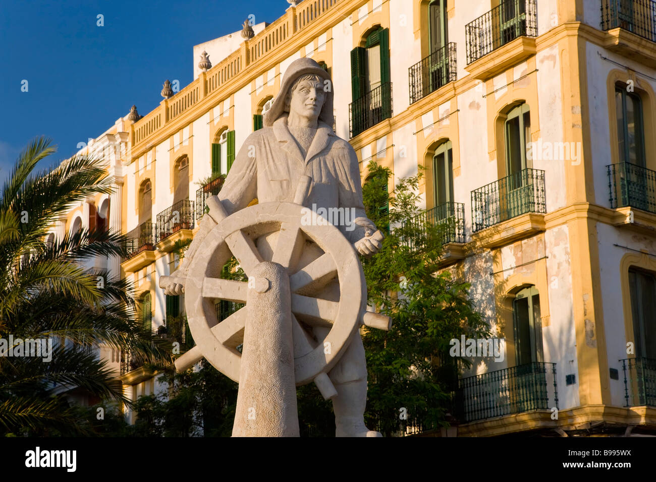 Seafarers monument Eivissa or Ibiza Town Ibiza Balearic Islands Spain Stock Photo