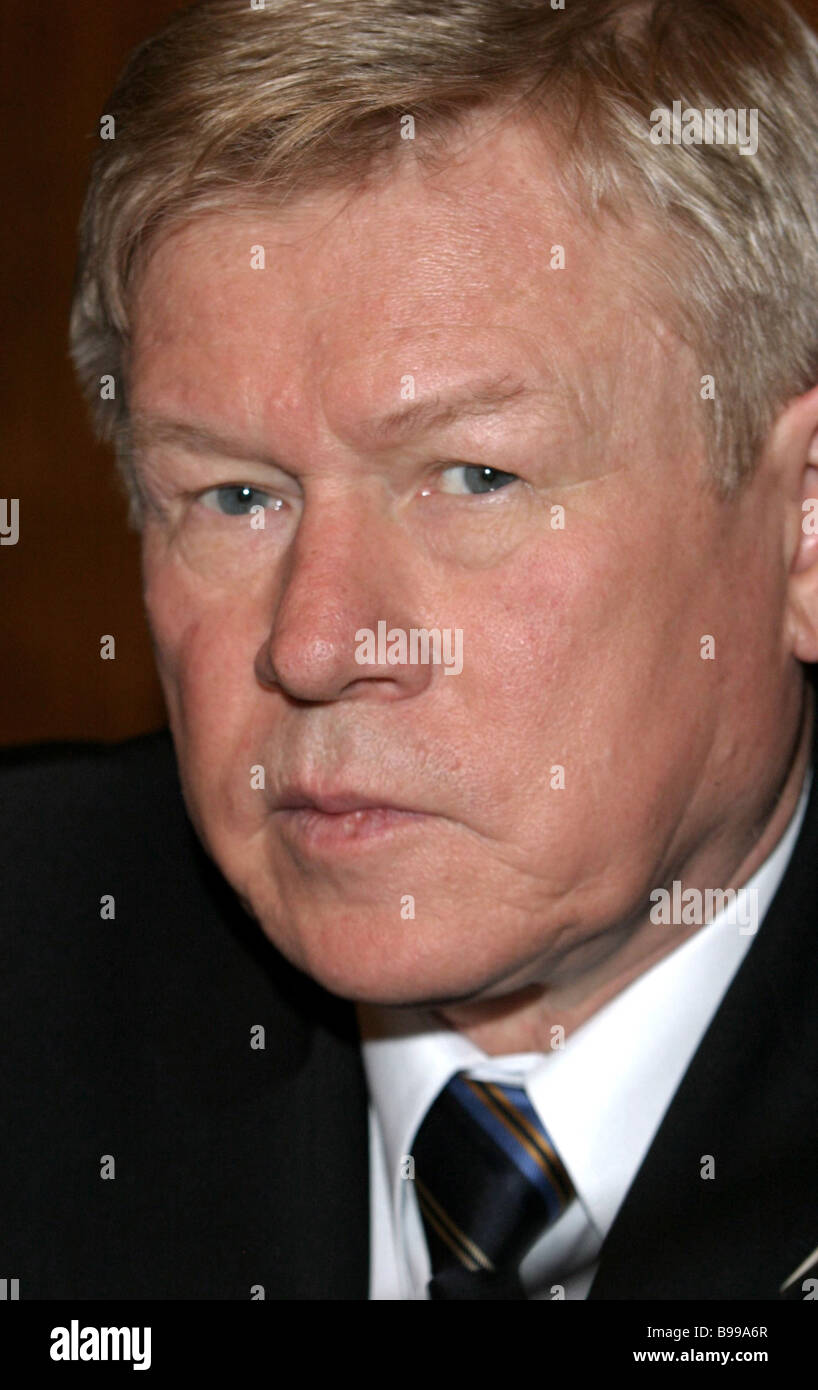 Head of the Russian Federal Space Agency Anatoly Perminov Stock Photo