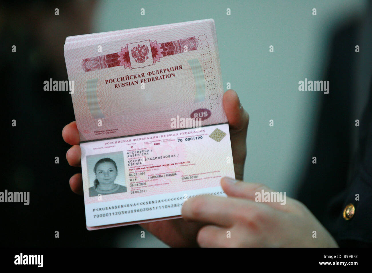 A new generation passport with biometric data Stock Photo Alamy